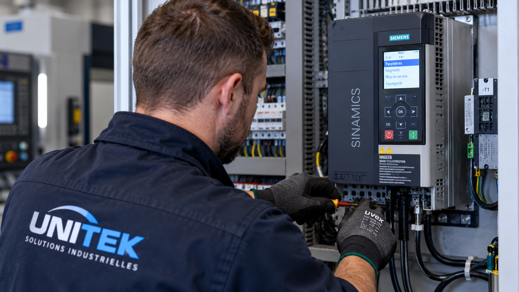 Maintenance d’un variateur Siemens SINAMICS dans une armoire électrique industrielle