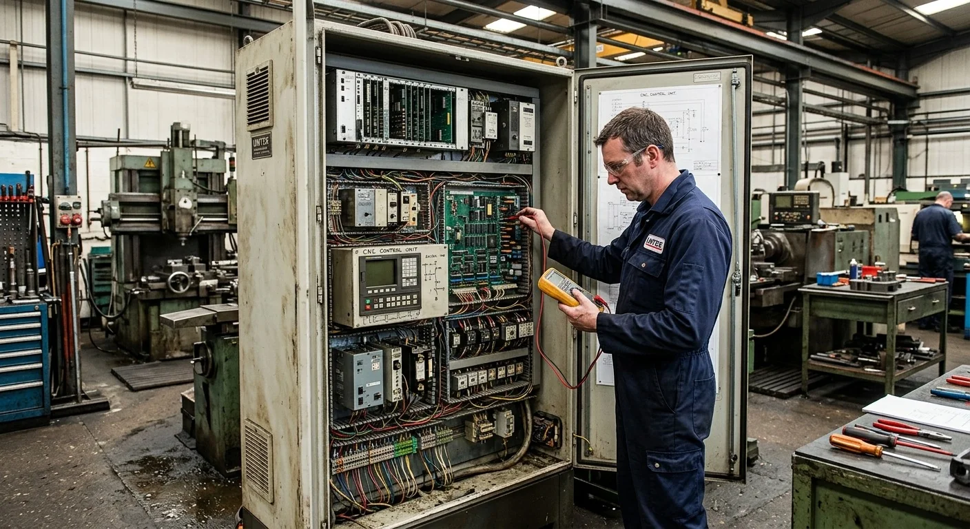 Modernisation d'une armoire de machine-outil avec équipements électroniques anciens et récents