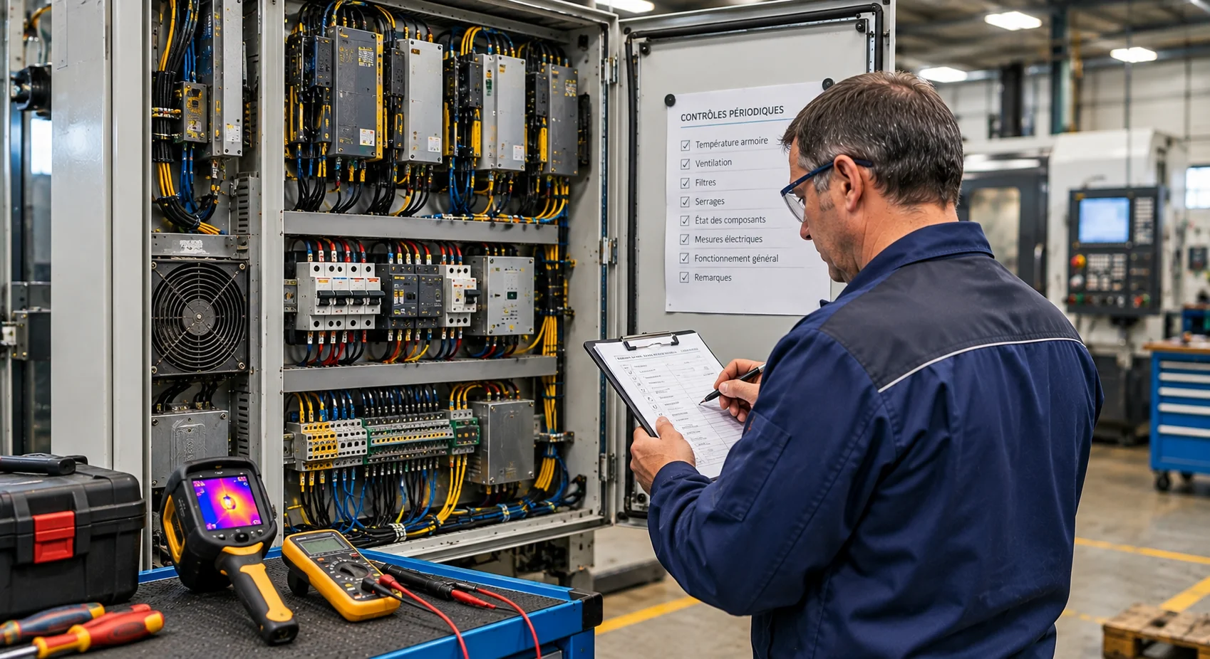 Relevés périodiques lors de la maintenance préventive d’une machine-outil CNC