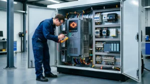 Diagnostic d'une panne de variateur de vitesse dans une armoire industrielle